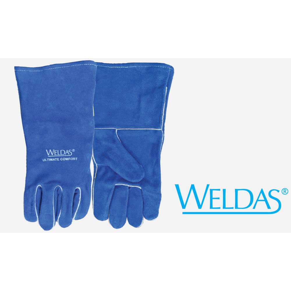 Weldas 10-0160S Blue All Purp Welding Gloves Shoulder Leather Wing Thumb Small