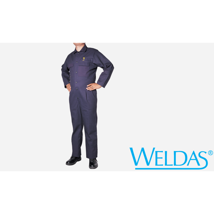 Weldas 33-8188L COOL Flame Retardant Coveralls w Snaps 32" Inseam Navy Blue LG