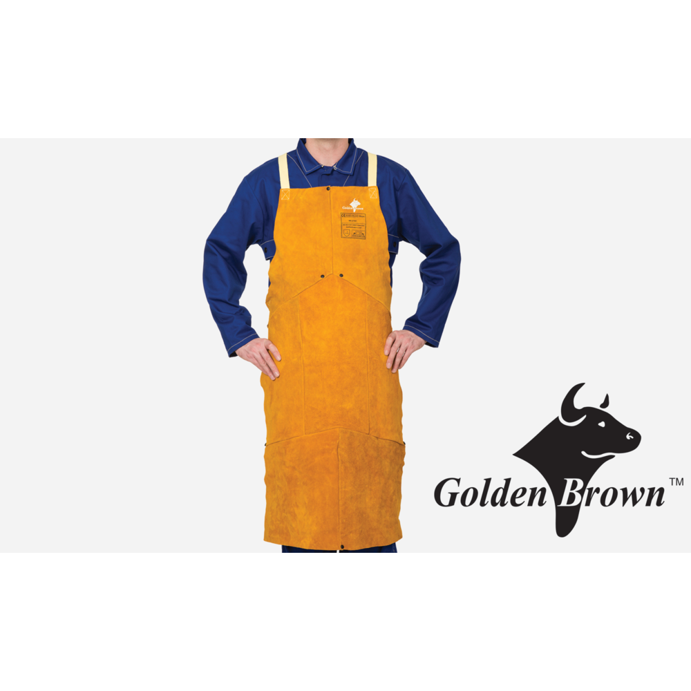 Weldas 44-2136 Golden Brown 36" Welding Apron Select Split Leather Cowhide OSFA