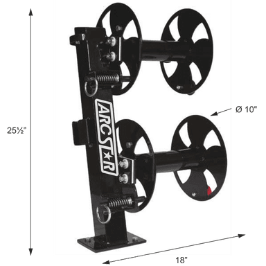 Revolution Welding Cable Reel 10" Double Stacked Fixed Base 12 Deg Tilt