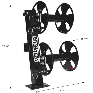 Revolution Welding Cable Reel 12" Double Stacked Fixed Base 12 Deg Tilt