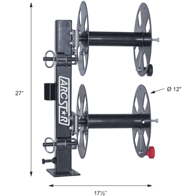 Revolution Welding Cable Reel 12" Double Stacked Swivel Base