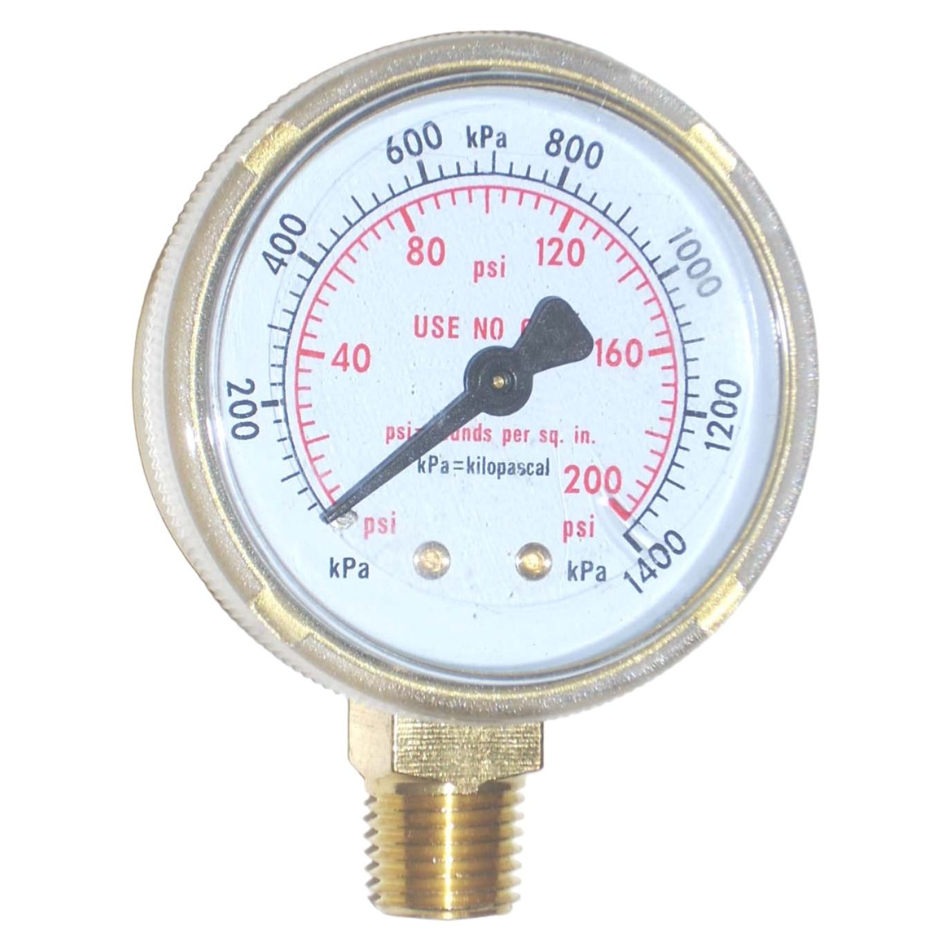 2 inch Oxygen Low Pressure Gauge - 2 x 200 PSI