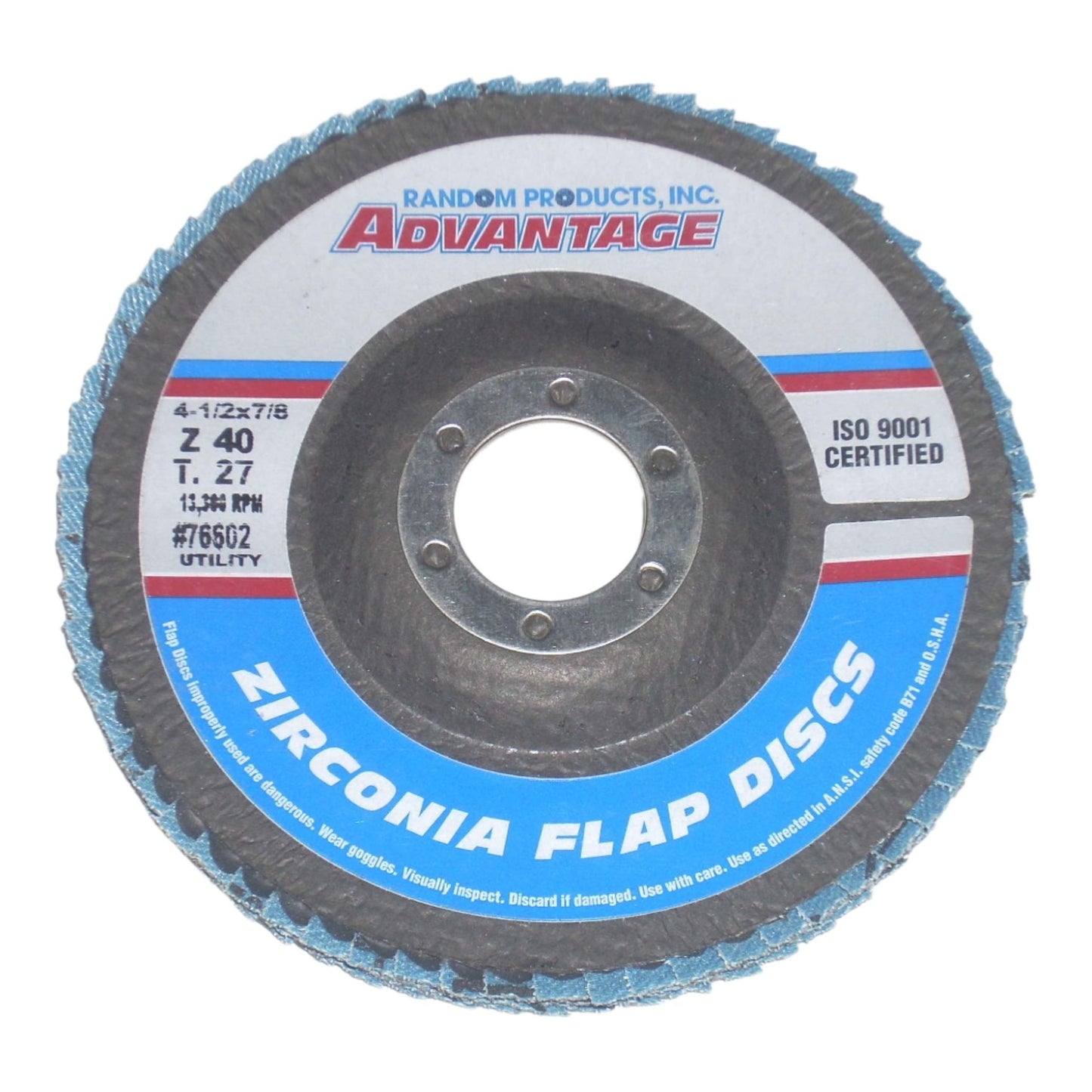 Advantage 4 1/2 x 7/8 Zirconia Flap Wheels 40 Grit 10 Pack