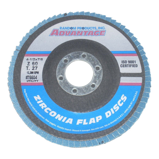 Advantage 4 1/2 x 7/8 Zirconia Flap Wheels 60 Grit 10 Pack