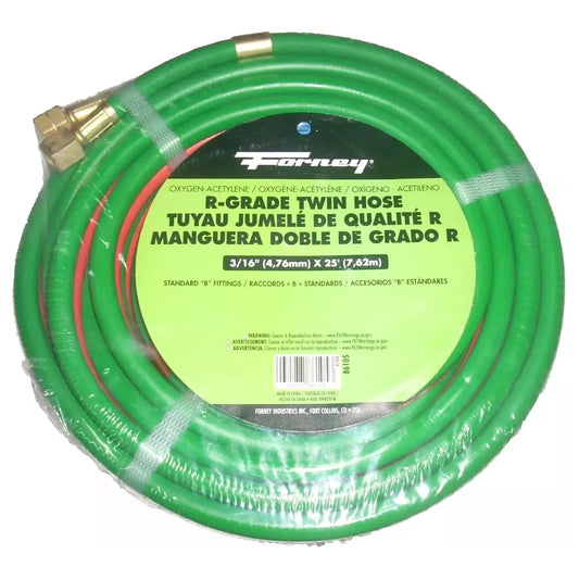 Forney Twin Welding Hose 3/16 x 25 Grade R