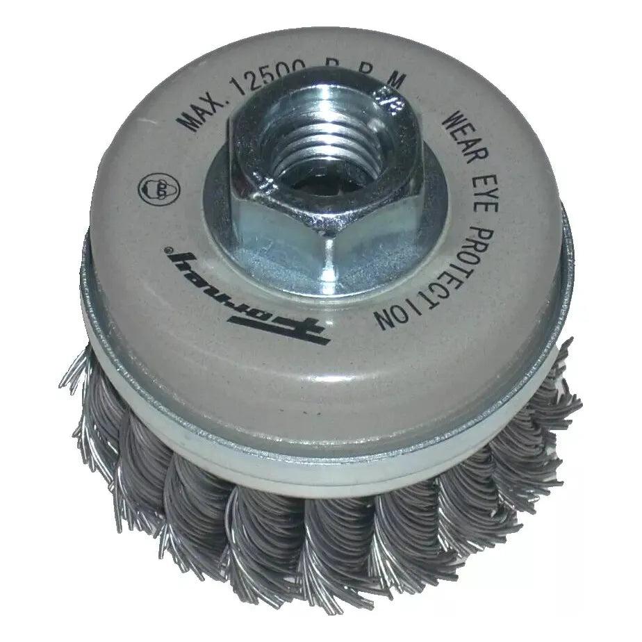 Forney 2 3/4 x 5/8-11 Knot Wire Cup Brush w Bridle