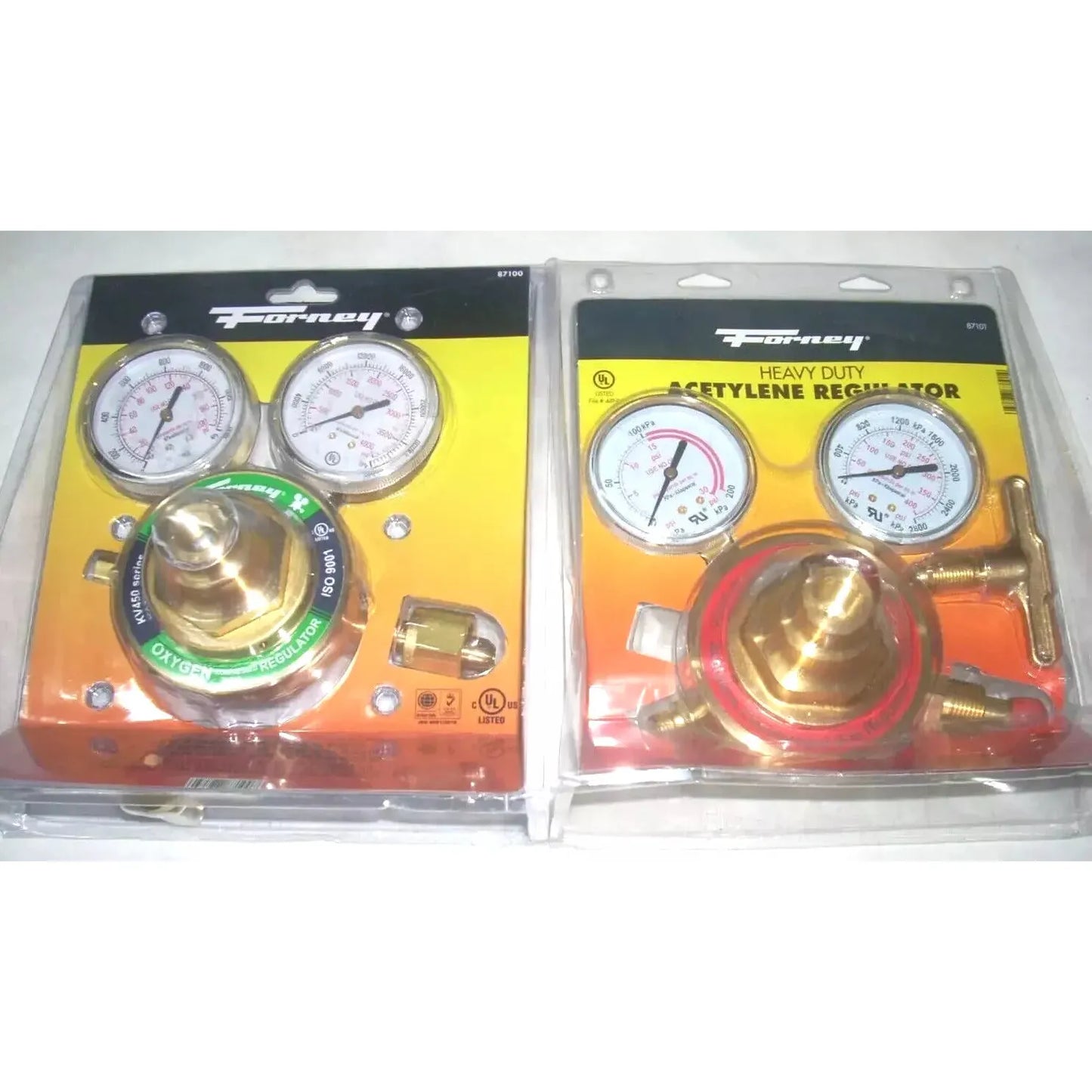 Forney 450 Oxygen Acetylene Regulator Set Heavy Duty w 2 1/2" Gauges